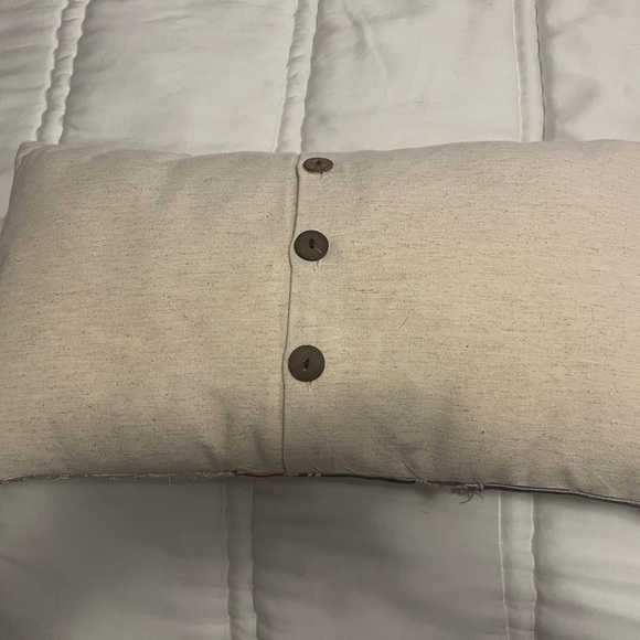 Decorative pillow, gray and pink, size 20“ x 11“, Never Used - Picture 3 of 3